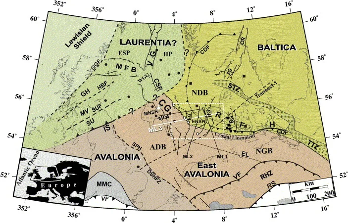 Lyngsie, S.B. & Thybo, H.. (2007). A new tectonic model for the Laurentia−Avalonia−Baltica sutures in the North Sea: A case study along MONA LISA profile 3. Tectonophysics. 429. 201-227. 10.1016/j.tecto.2006.09.017.